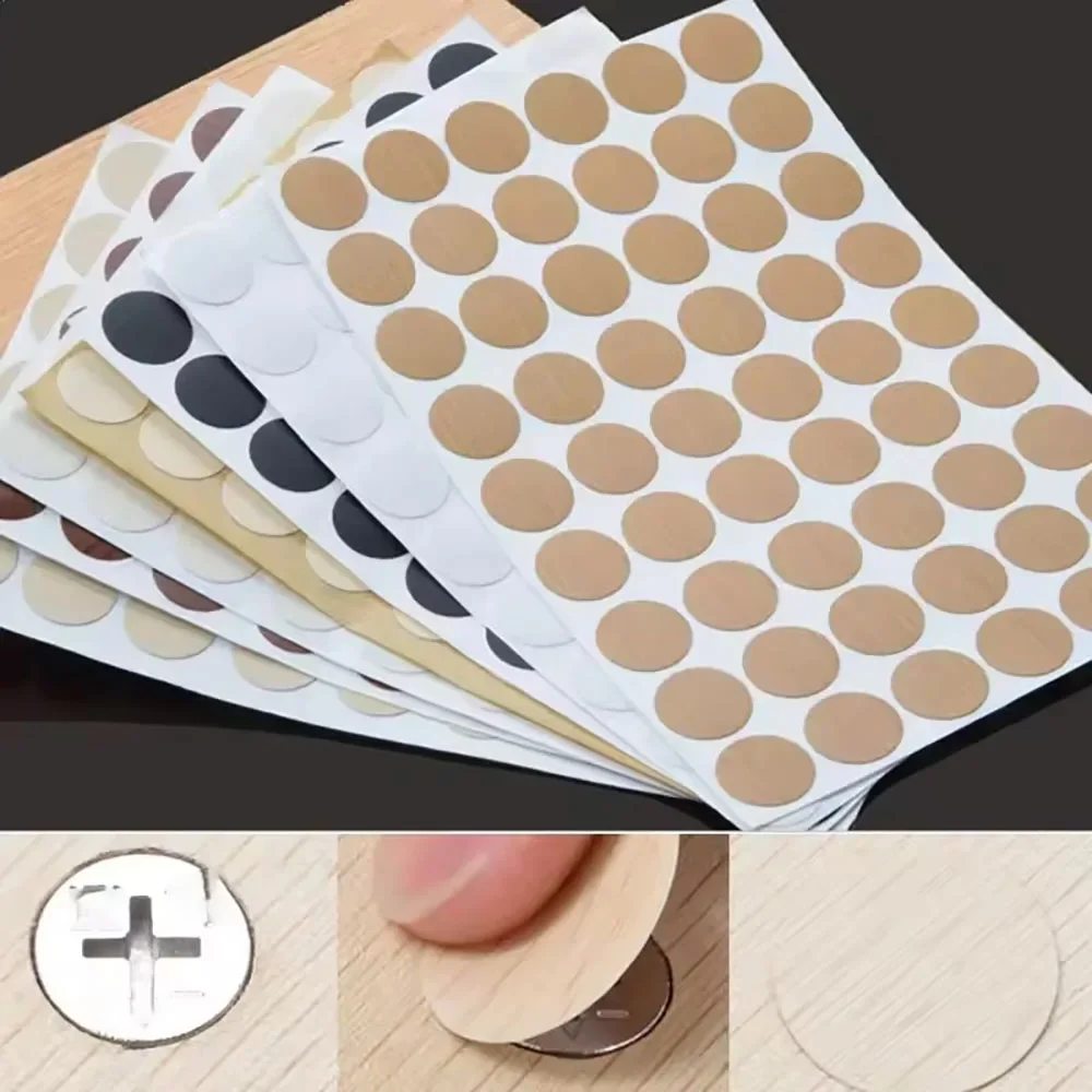 Woodworking Glue - 54개/세트, 접착식 나무 나사 덮개 스티커,